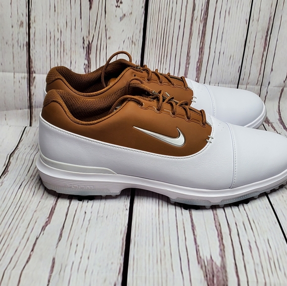 Nike Golf Air Zoom Victory Pro White /Brown Shoes - Picture 3 of 7